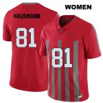 Women's NCAA Ohio State Buckeyes Jake Hausmann #81 College Stitched Elite Authentic Nike Red Football Jersey OJ20B30AC